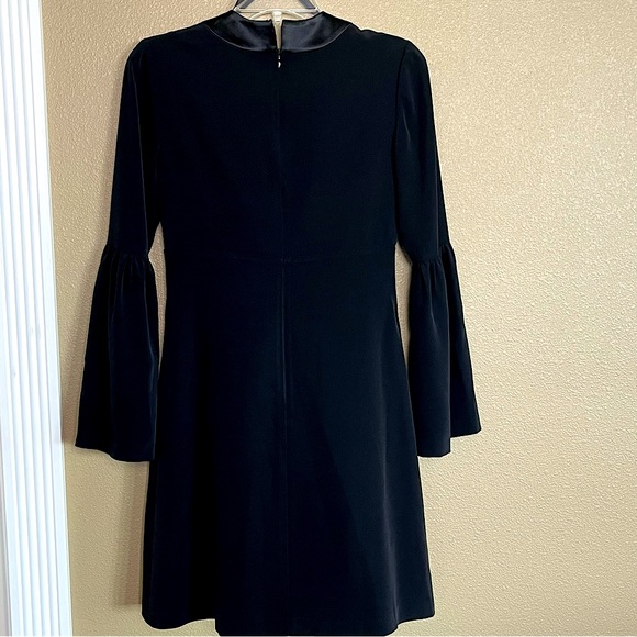 Jill Stuart Deep V Mini Dress Black Size 4 Sexy Romantic Chic Sleek Minimalist - Picture 5 of 9